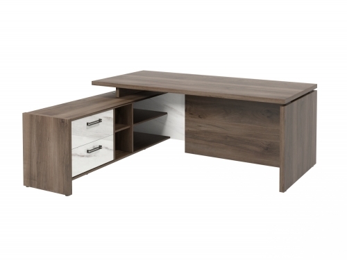 Стол с опорной тумбой FB-119L.GG (L) Орех Пацифик Табак/Мрамор Леванто белый Стол с опорной тумбой FB-119L.GG (L) Орех Пацифик Табак/Мрамор Леванто белый