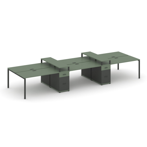 Бенч-система на 6 мест с 2 опорными тумбами Concept CN.DRS-472 фото 2