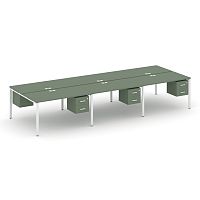 Бенч-система на 6 мест с подвесными тумбами Concept CN.DRS-153