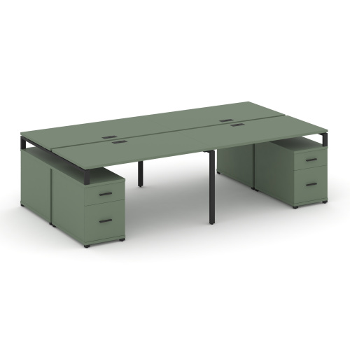 Бенч-система на 4 места с 2 опорными тумбами Concept CN.DRS-329