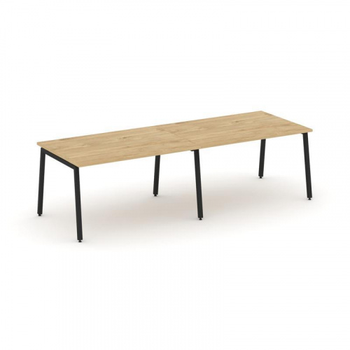 Style Project Стол переговорный SN-4A.SPRG-013.3 Тиквуд Светлый/Металл Белый 2760*980*750 Style Project Стол переговорный SN-4A.SPRG-013.3 Тиквуд Светлый/Металл Белый 2760*980*750