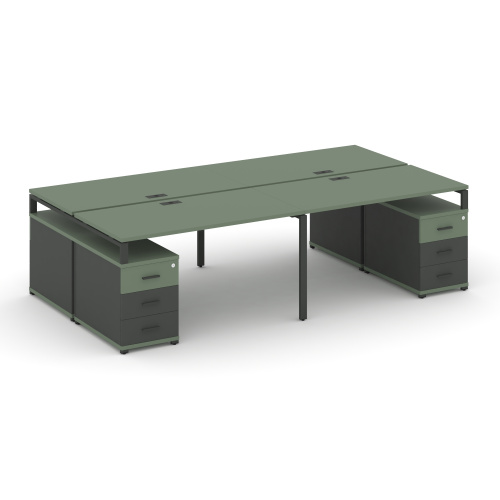 Бенч-система на 4 места с 2 опорными тумбами Concept CN.DRS-328 фото 2