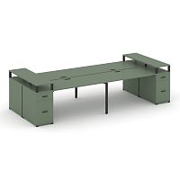 Бенч-система на 4 места с 2 опорными тумбами Concept CN.DRS-446