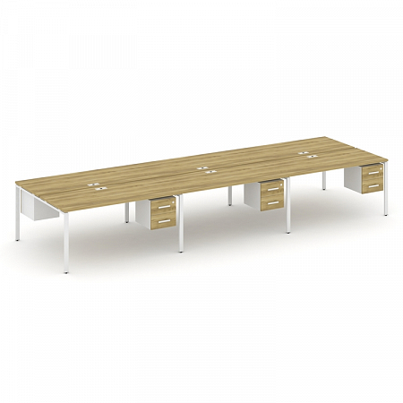 Бенч-система на 6 мест с подвесными тумбами Concept CN.DRS-156