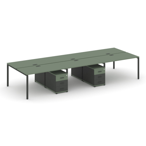 Бенч-система на 6 мест с 2 опорными тумбами Concept CN.DRS-343 фото 2