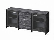 Тумба трехсекционная с 2 дверьми FI-13-02.D. Древесина Графит