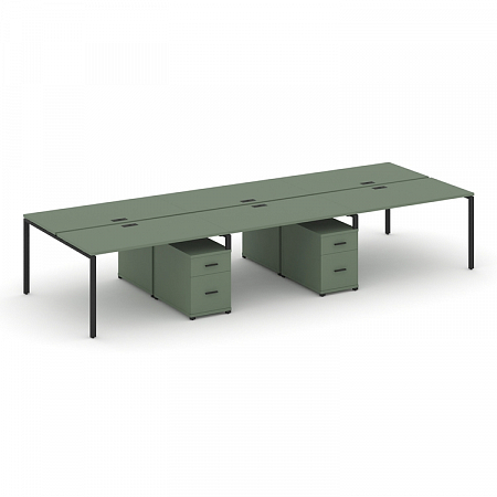 Бенч-система на 6 мест с 2 опорными тумбами Concept CN.DRS-348