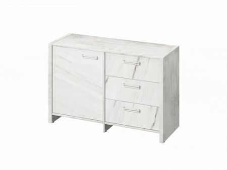 Тумба двухсекционная FI-12-01.G Хромикс белый/Мрамор Леванто белый