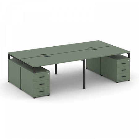 Бенч-система на 4 места с 2 опорными тумбами Concept CN.DRS-328