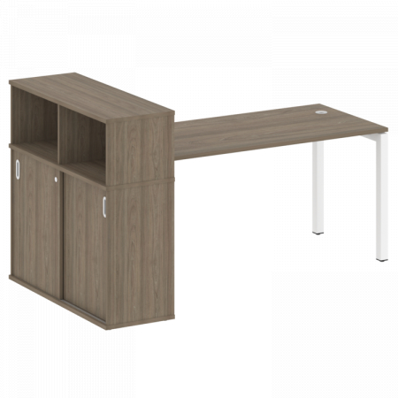 Стол офисный с шкафом-купе на П-обр. м/к Metal System Quattro 50БП.РС-СШК-3.4